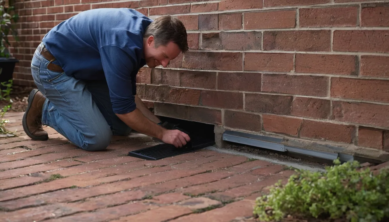 A provider inspecting a home foundation in the Johns Creek area